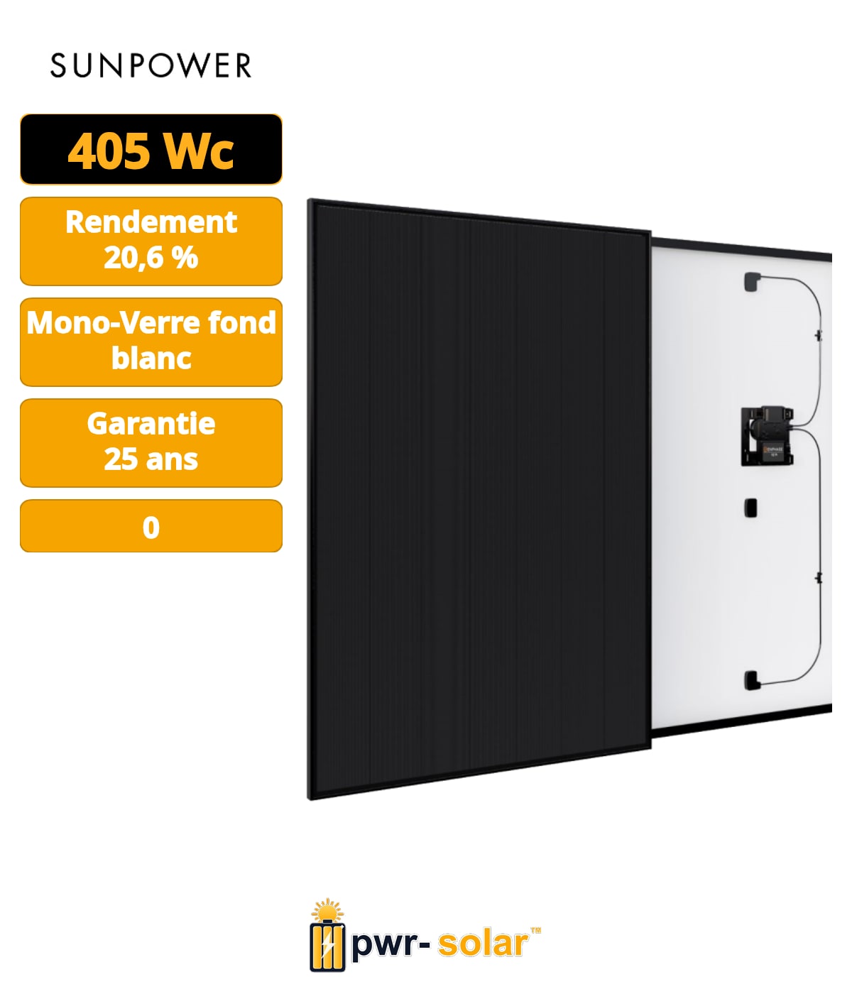 SUNPOWER – SPR-P6-405-BLK-AC – 405Wc – Full Black