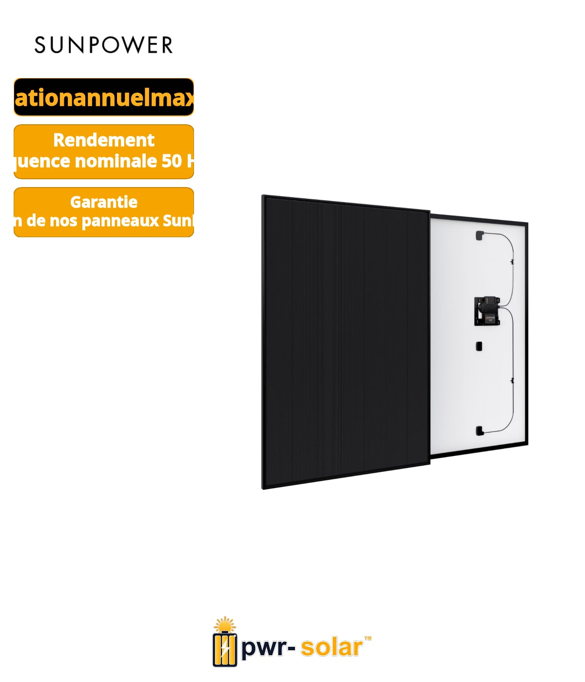 SUNPOWER – SPR-P6-405-BLK-AC – 405Wc – Full Black
