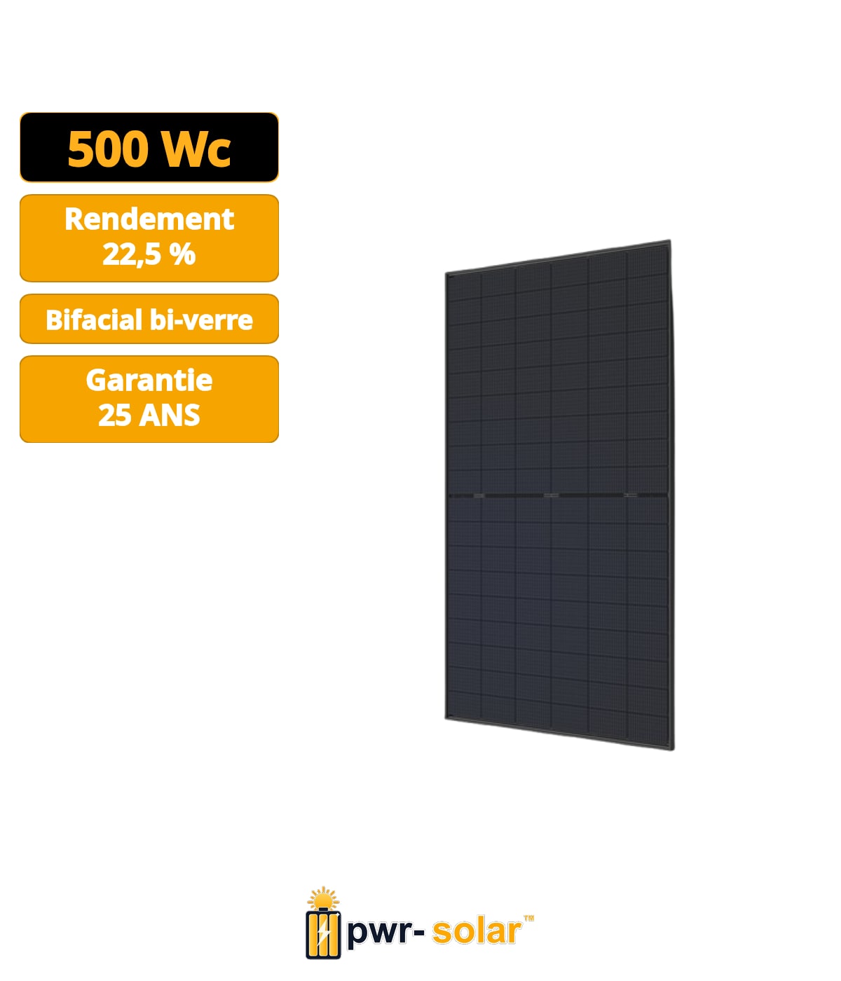 TCL - Module N-TYPE Bi-Facial 500Wc - Bi-verre - transparent