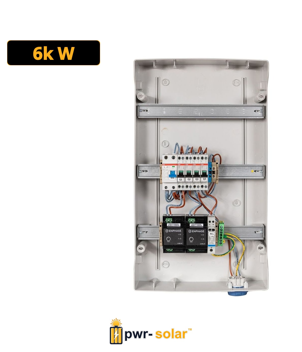 TECHNIDEAL - COF-6K-QRELAY - ENPHASE Coffret AC micro onduleur monophasé Enphase 3-6kW (2xC20) + 2 Q Relais (QR) + PLACE PASSERELLE