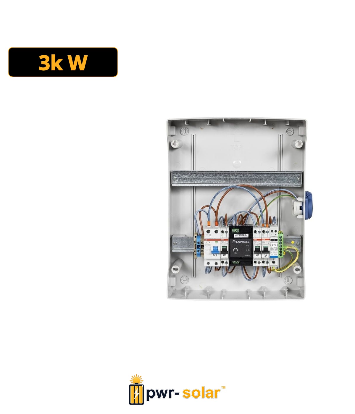 TECHNIDEAL - Coffret AC micro onduleur monophasé Enphase 1-4.5kW (C20) + 1 Q Relais (QR) + PLACE PASSERELLE