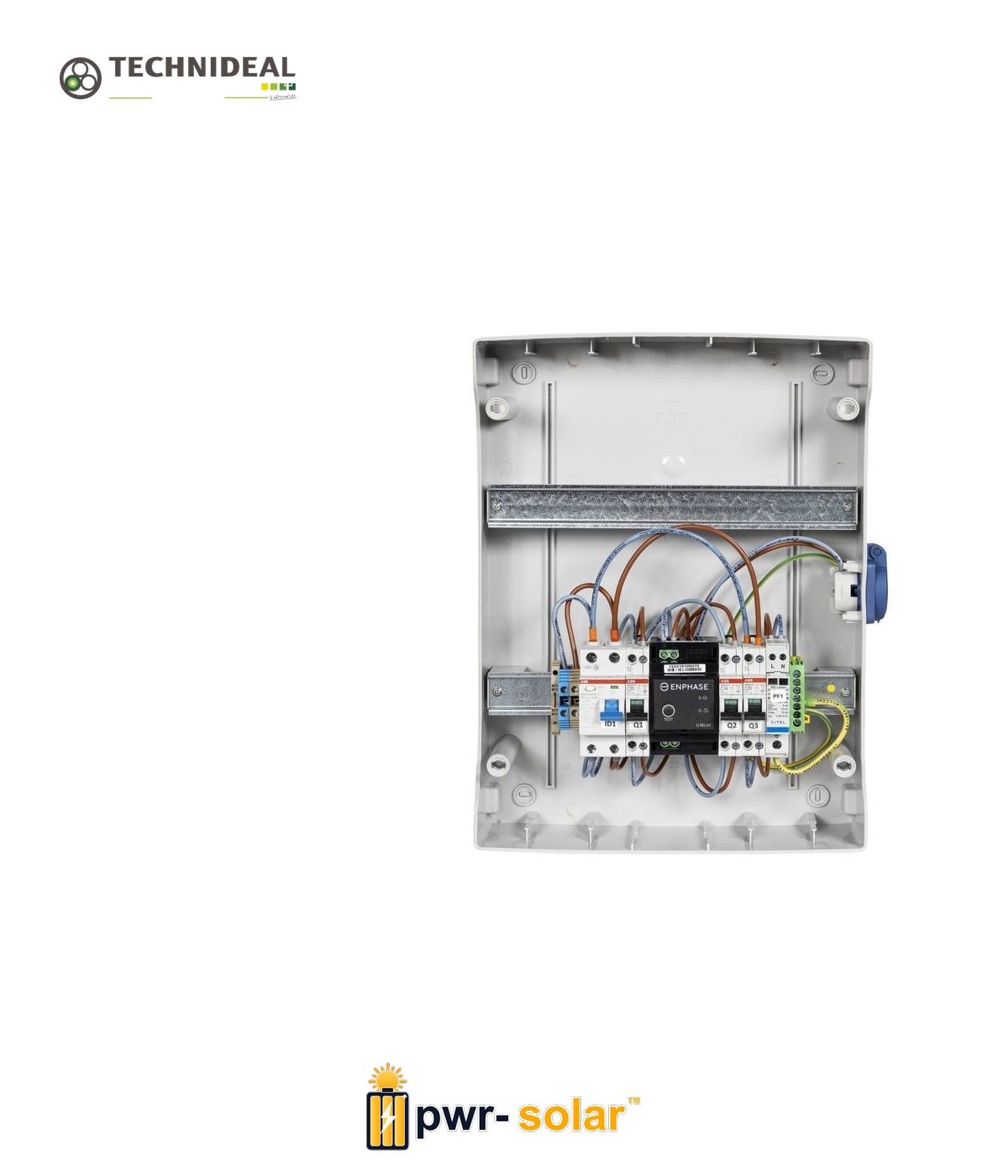 TECHNIDEAL - Coffret AC micro onduleur monophasé Enphase 1-4.5kW (C20) + 1 Q Relais (QR) + PLACE PASSERELLE