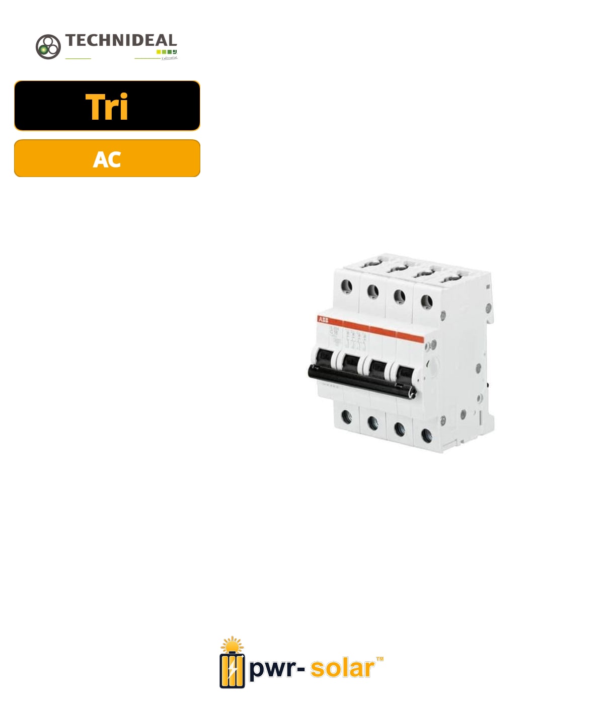 Technideal - Disjoncteur 16A TRI - Puissance Jusqu'a 9KVA - NF C15-100