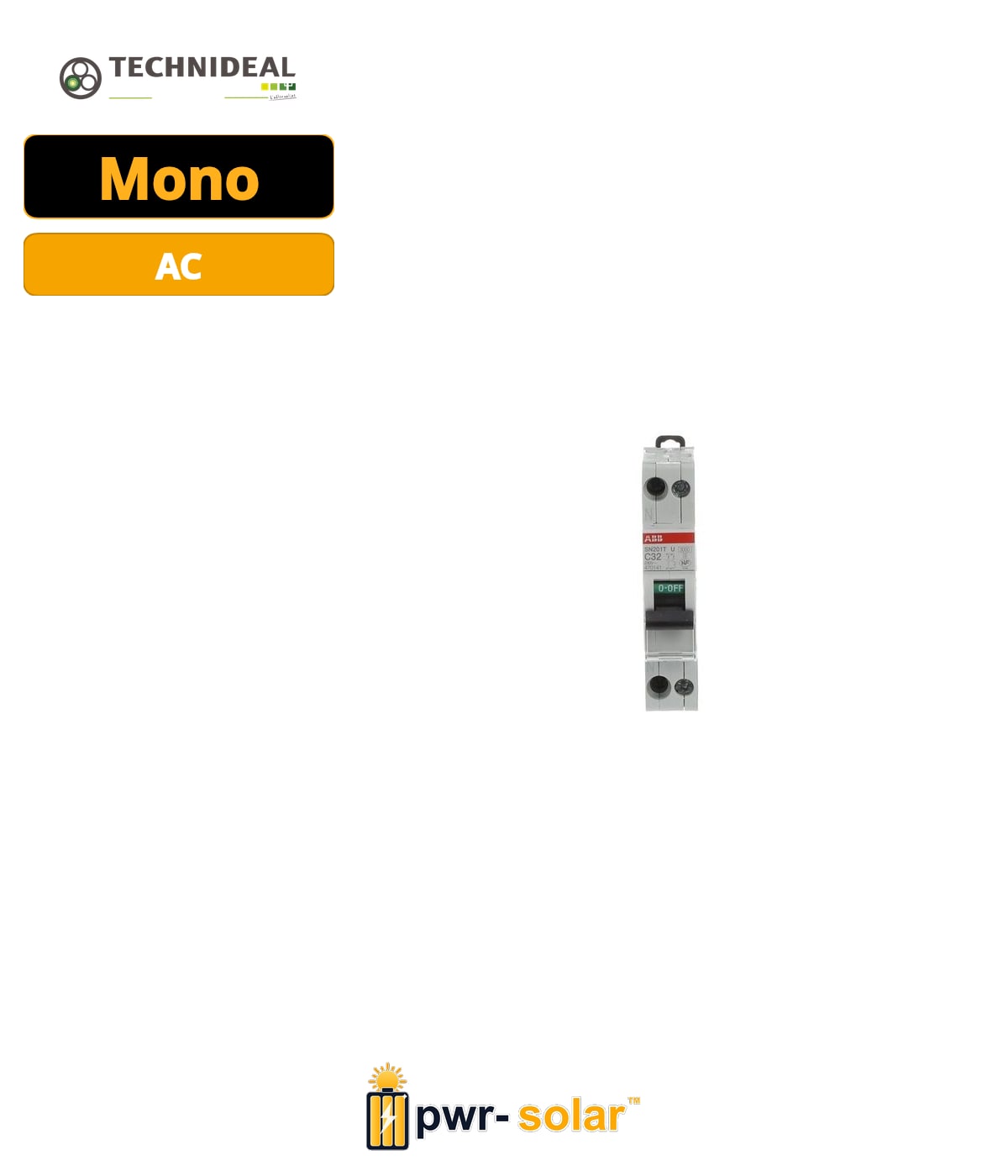 Technideal - Disjoncteur 32A Mono - Puissance Jusqu'a 6KVA - NF C15-100