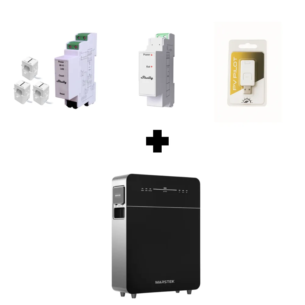 PvPilot - PACK PvPilot PRO + Shelly Pro 3EM 120A + Shelly Pro 3EM Switch Add-on + MARSTEK - Mesurer et piloter votre autoconsommation